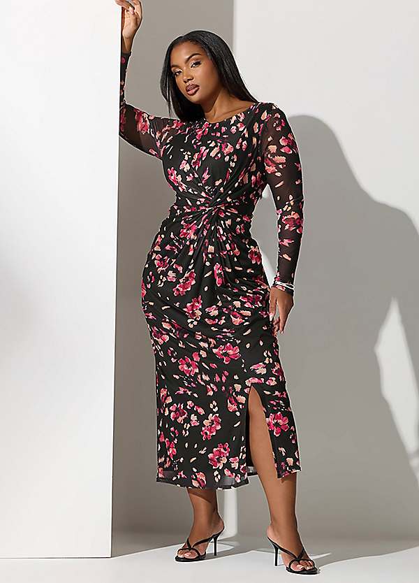 chinese dress ladies Plunging Knot Maxi Dress - Jet Black