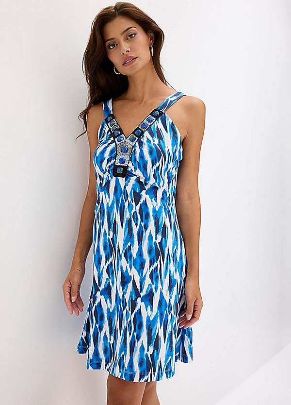 bonprix Beaded V-Neck Summer Dress