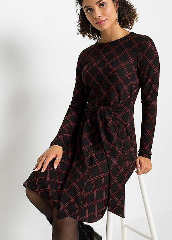 Patterned Belted Dress by bonprix