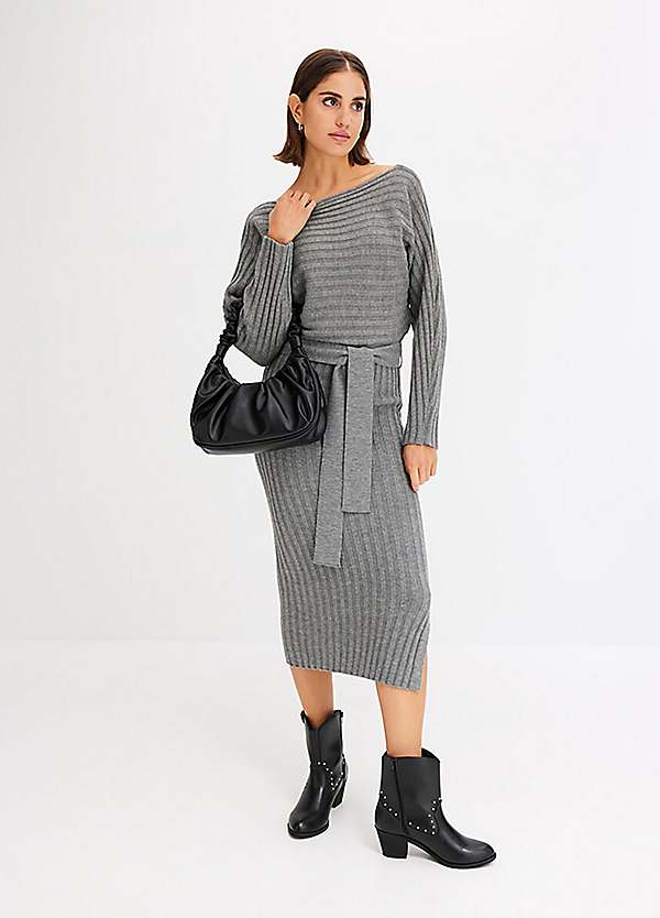 Knitted Dress Bonprix Ladies Dresses Bonprix Belted Knit Midi