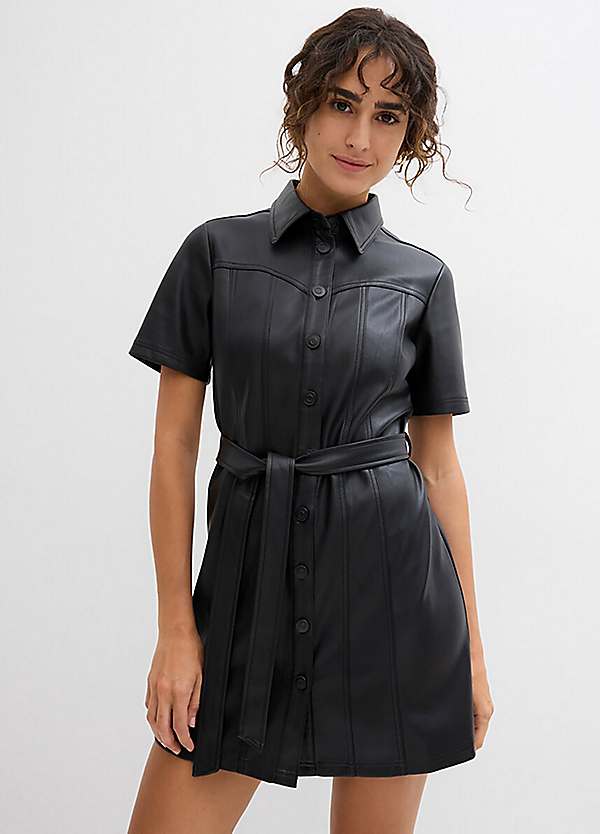 chinese dress ladies Vegan Leather Tunic Dress