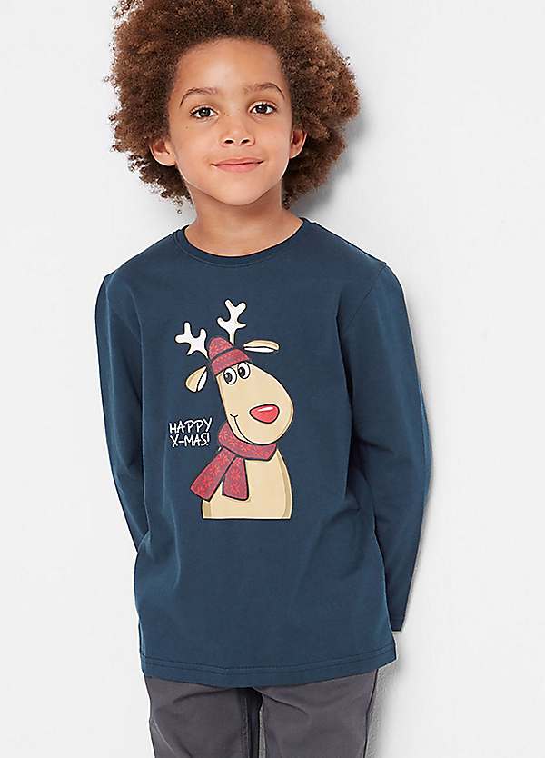 bonprix Kids Long Sleeve Christmas T-shirt