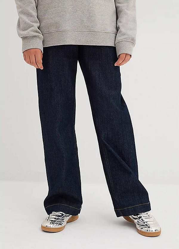bonprix Kids Mid Waist Wide Leg Jeans Grattan