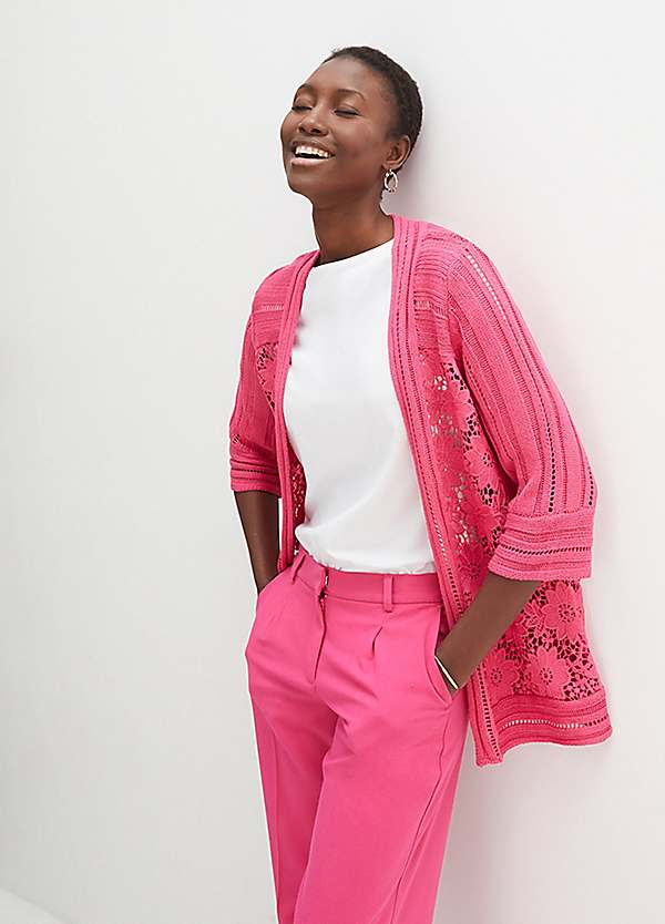 bonprix Lace Trim Cardigan | Grattan