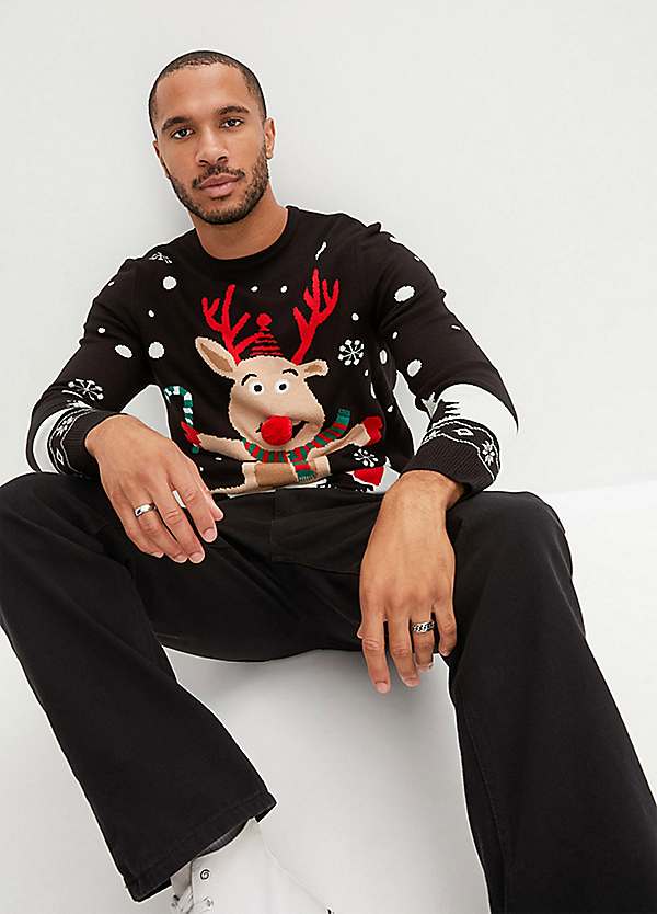 bonprix Long Sleeve Christmas Motif Jumper | Grattan