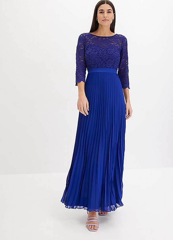 bonprix Pleated Chiffon Evening Party Dress Grattan