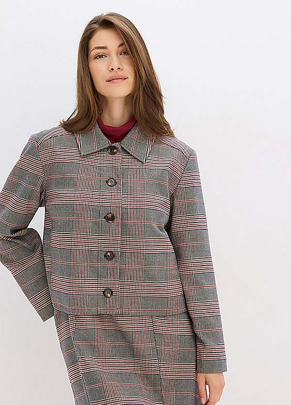 bonprix Short Checked Jacket Grattan