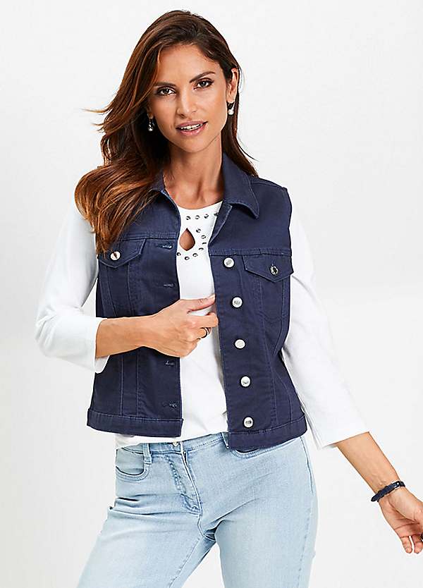 Short Sleeve Denim Jacket by bonprix