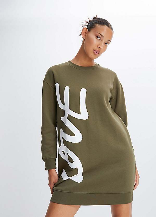 Slogan sweater dress sale