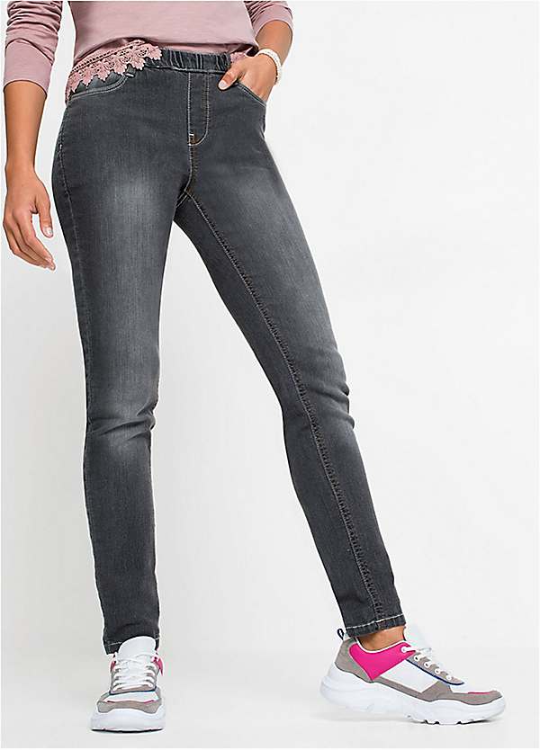 Jenny Jeggings Plus Size Gray Jeggings Distressed Plus Size - Main Image