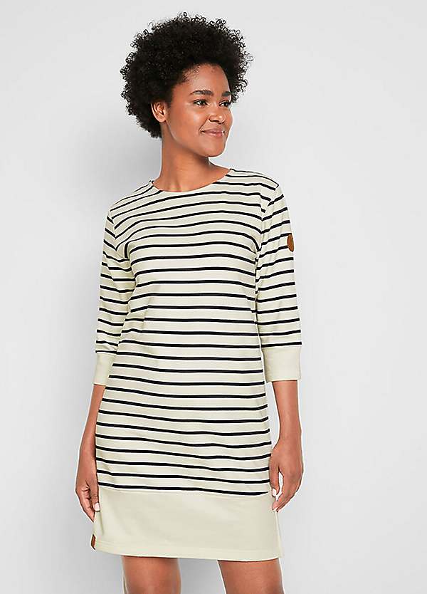 bonprix Striped Three-Quarter Sleeve Jumper Dress | Grattan