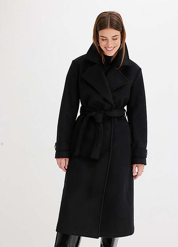 womens coat with tie belt
