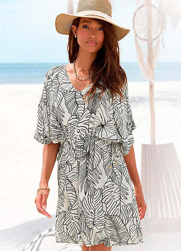 princess polly baby blue dress s.Oliver Printed Beach Dress