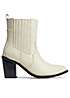 Freemans Cream Leather Western Mid Boots | Grattan