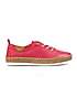 Lunar Evie Raspberry Leather Plimsolls | Grattan