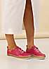 Lunar Evie Raspberry Leather Plimsolls | Grattan