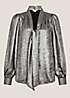 Milani Tie Neck Ruched Blouse