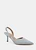 Novo Wide Fit Harri Raffia Blue Two Part Mid Point Court Shoes | Grattan