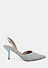 Novo Wide Fit Harri Raffia Blue Two Part Mid Point Court Shoes | Grattan