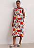 Seasalt Cornwall Multi Cresting Waves Sleeveless Linen Dress | Grattan