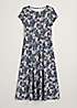 Seasalt Cornwall Navy Wild Bouquet Jersey Midi Dress | Grattan