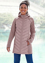 Longline Quilted Coat with PU Belt by Kaleidoscope